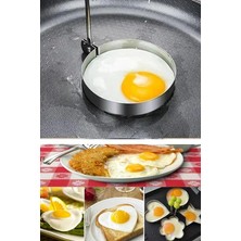 Leaf Shop Daire Şeklinde Metal Omlet Yumurta ve Krep Kalıbı, Dayanıklı Mutfak Aksesuarı