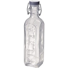 Misda Store Ütü Şişesi 600 ml | Yağ, Meyve Suyu ve Şurubu Muhafaza Etmek ve Muhafaza Etmek Için | Silikon Conta Sayesinde Sızdırmaz | Doldurma Göstergeli Şişe | Şişe Kıskaç Kilit