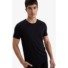 Defacto Slim Fit Siyah Erkek T-Shirt M6606AZ/BK81