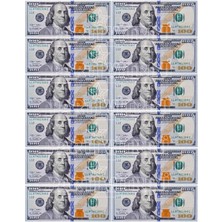 Misda Store Vitrini 100 Dolar Banknot Temalı Yenilebilir Resimli Pasta Kurabiye Üstü Gofret Plaka Baskısı