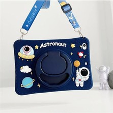 Misda Store Standlı Askılı Karakterli Çocuk Kılıfı Samsung Galaxy Tab A11 Plus / A9 Plus (11 Inç) ile Uyumlu - Astronot