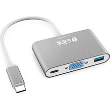 Misda Store SL-USB-C66 Type-C To Vga+Usb3.0+Pd Kablo
