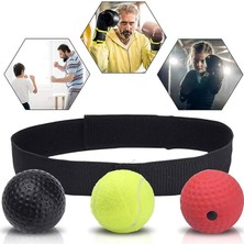Misda Store Bandı Boks Antrenman Topu, Refleks Dövüş Topu, Speedball Boks Refleks Top Kafa Bandı ile Çocuklar Yetişkinler Için Geliştirmek Göz-El Koordinasyonu 3 Adet Toplu