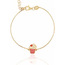 Zeya Kuyumculuk 14 Ayar Altın Cupcake Figürlü Çocuk Bileklik