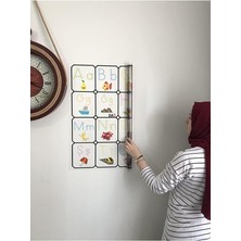 Misda Store Kağıt Türkçe Alfabe Tablosu Alfabe Harfleri Kağıt Tahta Ilkokul Eğitim Yazı Tahtası Kalem 105X70 cm