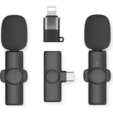 Misda Store Yaka Mikrofonları 2li For Type-C For Iphone Tüm Modeller Video Kaydı, Podcast, Röportajlar, Youtube, Tiktok ve Vlog Için Mini Mikrofon