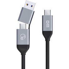 Misda Store AD090 Usb-A/usb-C To Type-C Şarj ve Data Veri Aktarım Kablosu 35 cm