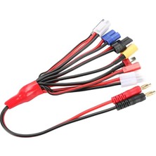 Misda Store 1 Arada Lipo Pil Şarj Kablosu, 4mm Banana Plug - T-Dean + XT60 Plug + Ec3 Plug + Futaba + Jst Plug + Tamiya + Trx + Imax B6 Şarj Cihazı Için Iki Dıy Çıplak Tel Set Kiti Çoklu Şarj Kabloları