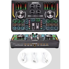 Misda Store VS15 Üst Seviye Stüdyo Kayıt Canlı Yayın Şarjlı Ses Kartı Efektli Radyo Mikseri (Telefon ve Pc Podcast)