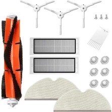 Misda Store Vakum Robotu Için Aksesuarlar, Xiaomi Roborock S50 S51 S55 S5 Max S6 S60 S65 Yedek Parçaları, Xıaomı Mı Robot, Hepa Filtre, Ana Fırça, Mendil, Yan Fırça - 18 Adet