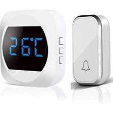 Misda Store Kinetik 300 Metre Su Geçirmez Dereceli 110DB LED Kapı Zili Beyaz