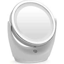 Misda Store Çift Taraflı Makyaj Aynası Şarjlı Makyaj Aynası 5 Kat Büyütme Işıklı Gün Işığı ve Beyaz Işık Güzellik