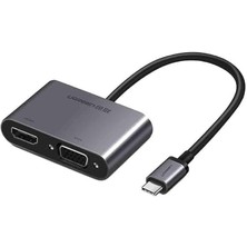 Misda Store Type-C To Hdmı+Vga Pd Şarj Destekli Dönüştürücü Adaptör Uzay Gri