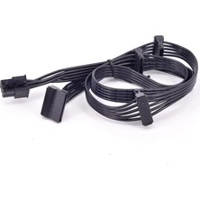 Misda Store Pin Power Supply Kablosu 6 Pin Modüler Sata Kablo 6 Pin 4x Sata Kablo 90 cm 6 Pin Sata Kablo Power Supply Kablosu