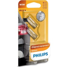 Misda Store T10 W5W Vision Park ve Iç Mekan Ampulü, 12V, 2'li Paket, Orijinal Sarı Renk 12961B2