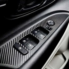 Misda Store Design Hyundai Bayon ile Uyumlu Iç Trim Folyo Kaplama Set Ayna Katlama Butonsuz, Mat Karbon Siyah