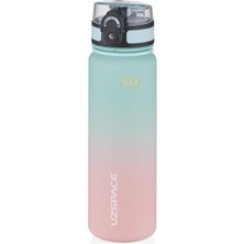 Misda Store 500ML Çift Renkli Sızdırmaz Bpa Içermez Kilitlenebilir Kapaklı Motivasyonel Tritan Su Matarası (Su Yeşili-Pembe)