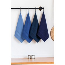 DNZGÜLCAN Ada 4'lü Havlu Seti El Havlu Yüz Havlu %100 Pamuk 30X50 cm