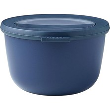 Misda Store - Multi Bowl Cirqula Round - Kapaklı Saklama Kabı - Buzdolabı Için Hava Geçirmez Saklama Kutusu ve Mikrodalga Fırın Kabı Olarak Uygundur - 1000 ml - Nordic Denim