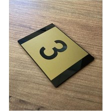 Misda Store Gold Tasarım Kendinden Yapışkanlı Daire Kapı Numarası -3