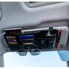 Misda Store Mobile Organizer Güneşlik Araç Cüzdanı, Telefon Tutucu, Gözlük, Kartlık, Kimlik, Para, Kalem Tutucu Siyah