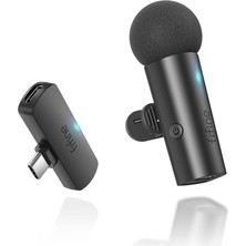 Misda Store IPHONE15 (Usb C)/android Telefon/tablet Için Kablosuz Yaka Yaka Mikrofon, Akülü Kondenser Klipsli Mikrofon, Mini Mikrofon, Video, Röportaj, Vlog, Youtube, Kayıt-M6 Için Tip C Alıcısı