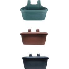 Misda Store Adet Renkli Nergiz Kolay Askı Balkon Saksısı 40 cm 6,5 Lt Antresit, Kahverengi, Yeşil (Karışık Renk)
