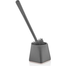 Misda Store Ata Home Silikon Klozet Wc Tuvalet Fırçası Gri Kare