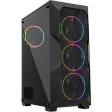 Misda Store GF-8010 Cold 6X120MM Rainbow Fanlı Oyuncu Kasası