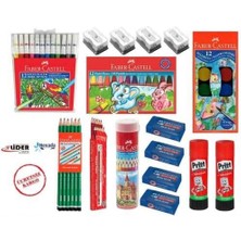 Misda Store Castell Okul - Kırtasiye 16 Parça Mega Set Boya,kalem,silgi,açacak,yapıştırıcı