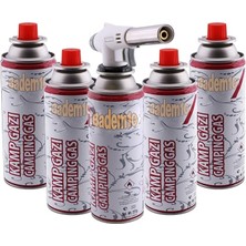 Misda Store Set Çakmaklı Pürmüz Yedek Kartuşu Kamp Gazı 227 Gram Piknik Kamp Mangal Mutfak Ateş Tutuşturucu