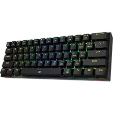 Misda Store K630 Dragonborn %60 Kablolu Rgb Oyun Klavyesi, 61 Tuşlu Kompakt Mekanik Klavye, Mavi Dokunmatik Şalterli, Profesyonel Sürücü Desteği, Siyah