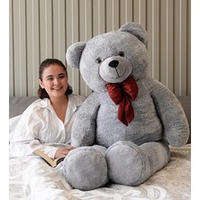 Misda Store Oyuncak Gri Papyonlu Dev Pelüş Ayıcık,sarılmalık Ayı,sevgiliye Hediye Ayıcık (160CMGRI)