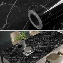 Misda Store Mermer Desenli Masa Tezgah Mutfak Su Geçirmez Yapışkanlı Folyo Sticker Siyah 5x0,6m