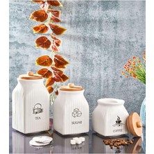 Misda Store Lü Vakumlu Ahşap Kapaklı Beyaz Kanananoz Seti Takımı Baharat Çay Tuz Şeker Kahnane Kanananozu, Ili̇va