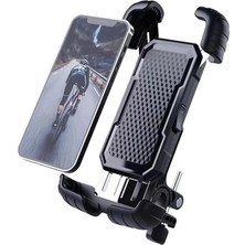 Misda Store HT-171 Bisiklet Telefon Tutucu Gidon Tipi Motosiklet Telefon Tutucu 360 Dönebilir Darbe Emici Tutacak