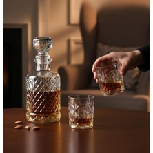 Misda Store Karaf Sürahi ve 2'li 300 ml Bardak Seti Su Meşrubat Viski Şişesi 1200 ml