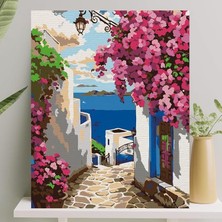 Misda Store Hobi Sanat Sayılarla Boyama Tuval Seti Fırça Boya Dahil (Çıtalı) 40X50 cm - Alaçatı