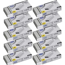 Misda Store 10 Kutu Zımba Teli 10.000 Adet No:10 24/6 Büyük Küçük Zımba Makinesi (24/6 Standart (Büyük))