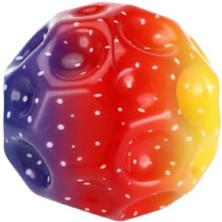 Misda Store Ball (Yükseğe Zıplayan Top) - 7 cm - Süper Eğlenceli Uzay Topu-Desenli - Space Bouncy Ball Mor-Kırmızı-Sarı