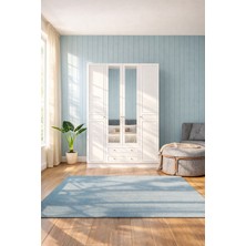 Asel 4 Kapak 2 Çekmeceli Çıtalı Aynalı Country Gardırop