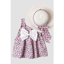 Chicsy Baby Kız Bebek Elbise Meyve Desenli Şapkalı Takım