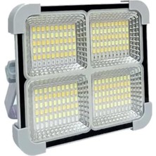 Misda Store Solar LED Projektör Gri Renk Cata 200W Güneş Enerjili Portatif LED Işık Taşınabilir Sokak Aydınlatması