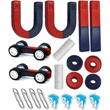 Misda Store Seti 20 Parça 1 Paket Deney Malzemesi Okul Projeleri Için Manyetik U I Araba Halka Mıknatıs Deney Oyun Seti