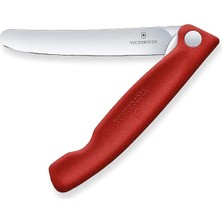 Misda Store Isviçre Klasik Katlanır Sebze Bıçağı Düz Kesim Bulaşık Makinesinde Yıkanabilir 11 cm Kırmızı Blister Paketi