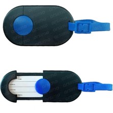 Misda Store Amaçlı Isimlikli Bavul Valiz Etiketi, 10 cm x 5.5 Cm, Siyah-Mavi