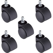 Misda Store 5 Adet Pimli Geçmeli Ofis Koltuk Sandalye Tekeri 50 mm