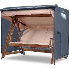 Misda Store Bahçe Salıncak Koruma Örtüsü Üç Kişilik Tenteli Hamak Bahçe Salıncağı Koruma Kılıfı Su Geçirmez Branda Dayanıklı 210X125X170CM Gri