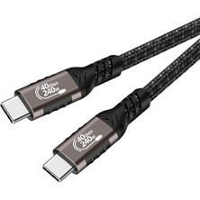Misda Store QG01 Type-C To Type-C Usb4 Pd Data Kablosu 240W 40GBPS 8K@60Hz 0.5 Metre Siyah