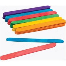 Misda Store Adet Renkli Ahşap Büyük Geniş Dil Çubuğu Abeslang Dondurma Dil Basma Çubuğu Renkli